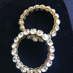 J Crew rhinestone bracelets. Elastic stretch band. Sparkling and pretty